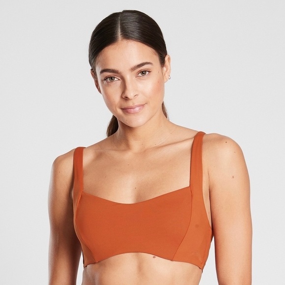 NWT Athleta Entwined Bikini Top Palomino Rust 34 B/C - Picture 1 of 6